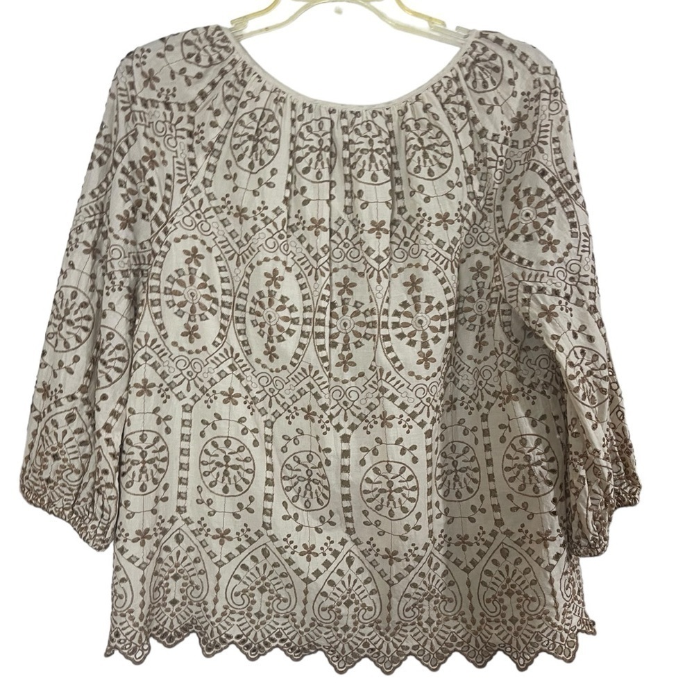 Lauren Ralph Lauren cotton eyelet raglan sleeve top. Size XL GUC to EUC - Picture 6 of 12